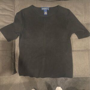 Charter Club Elegant Black Short Sleeve Top